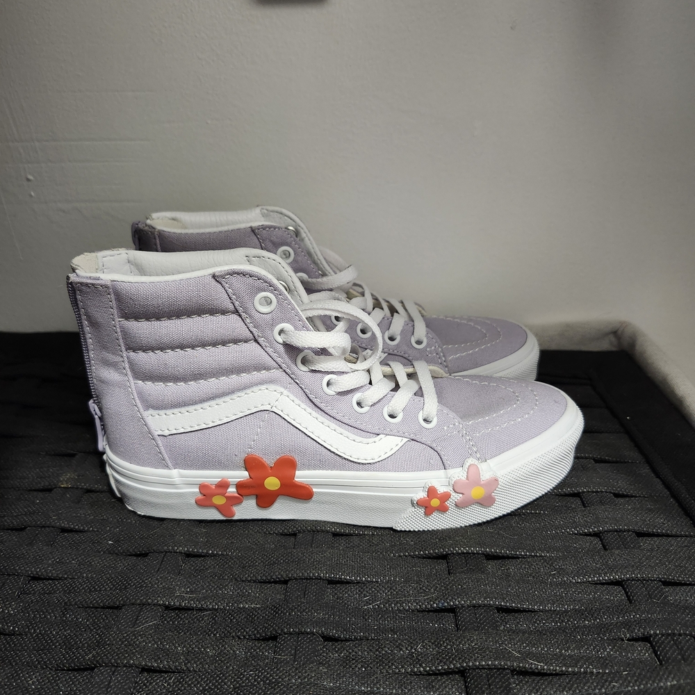 Vans Kids High-Top Sneakers - Lavender with Floral Accents